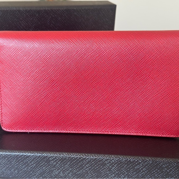 Prada Mini Bandoliera handbag in Red (Fuoco) color - Picture 5 of 10